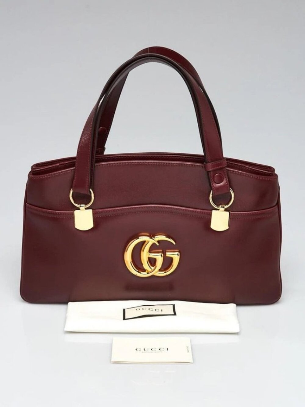 Gucci Burgundy Leather Arli Shoulder Bag - Picture 2 of 12